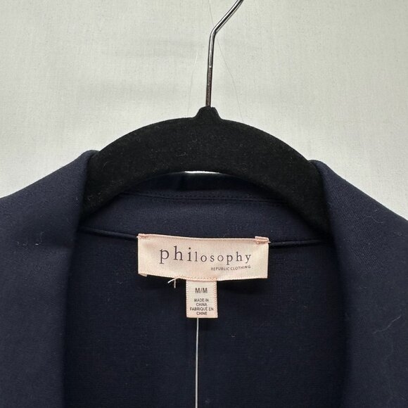Philosophy Republic Clothing Blazer M Viscose Blend One Button Suit Jacket Black - Picture 8 of 13